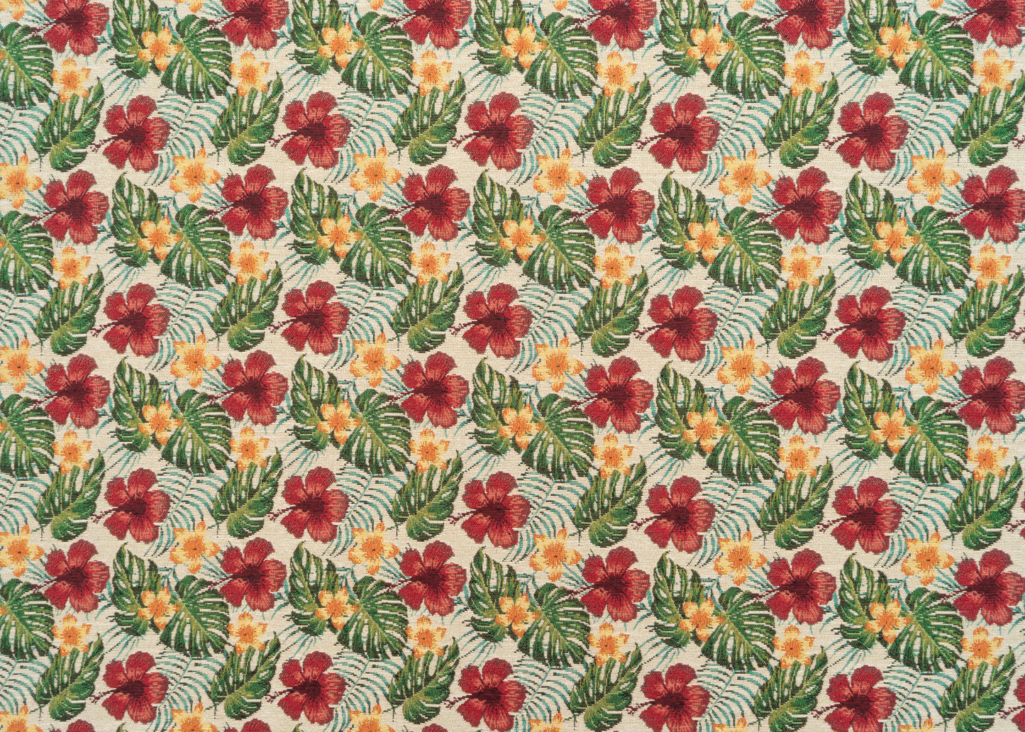 The Hibiscus Tapestry Fabric in Chili Pepper || Yardage