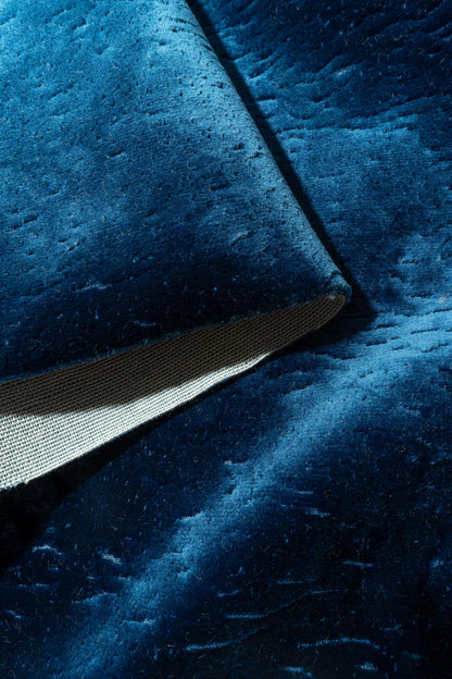 The All Over You Velvet Fabric in Blueberry || Folded