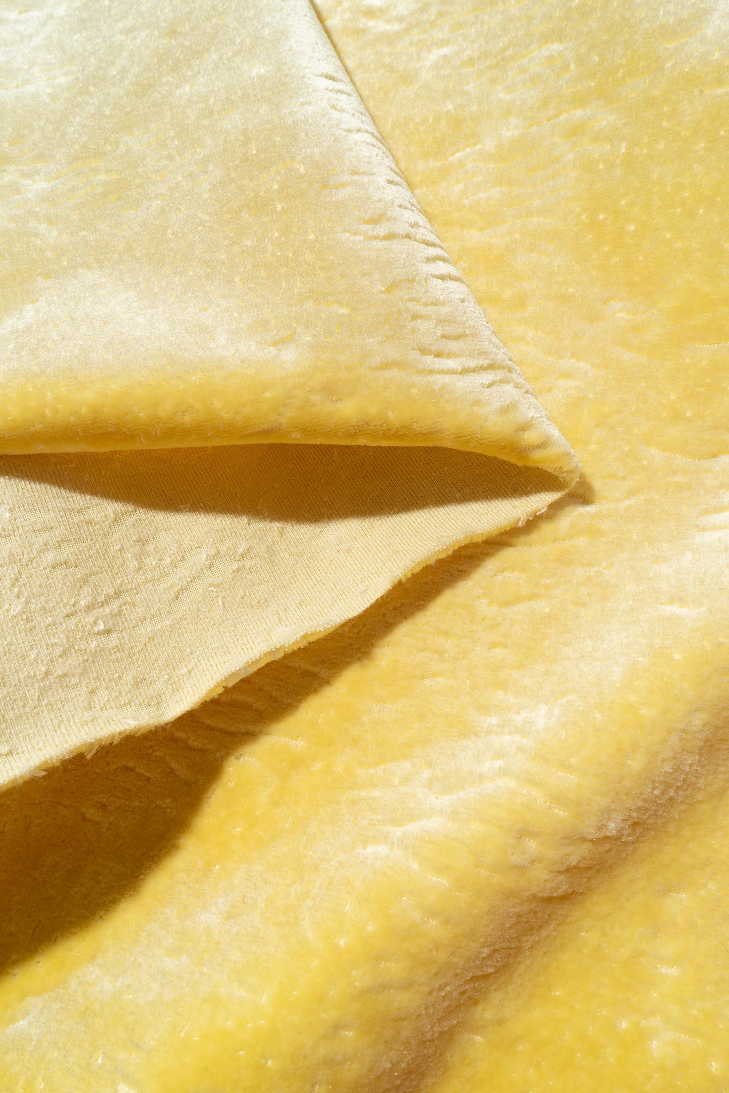 The All Over You Velvet Fabric in Butter || Folded