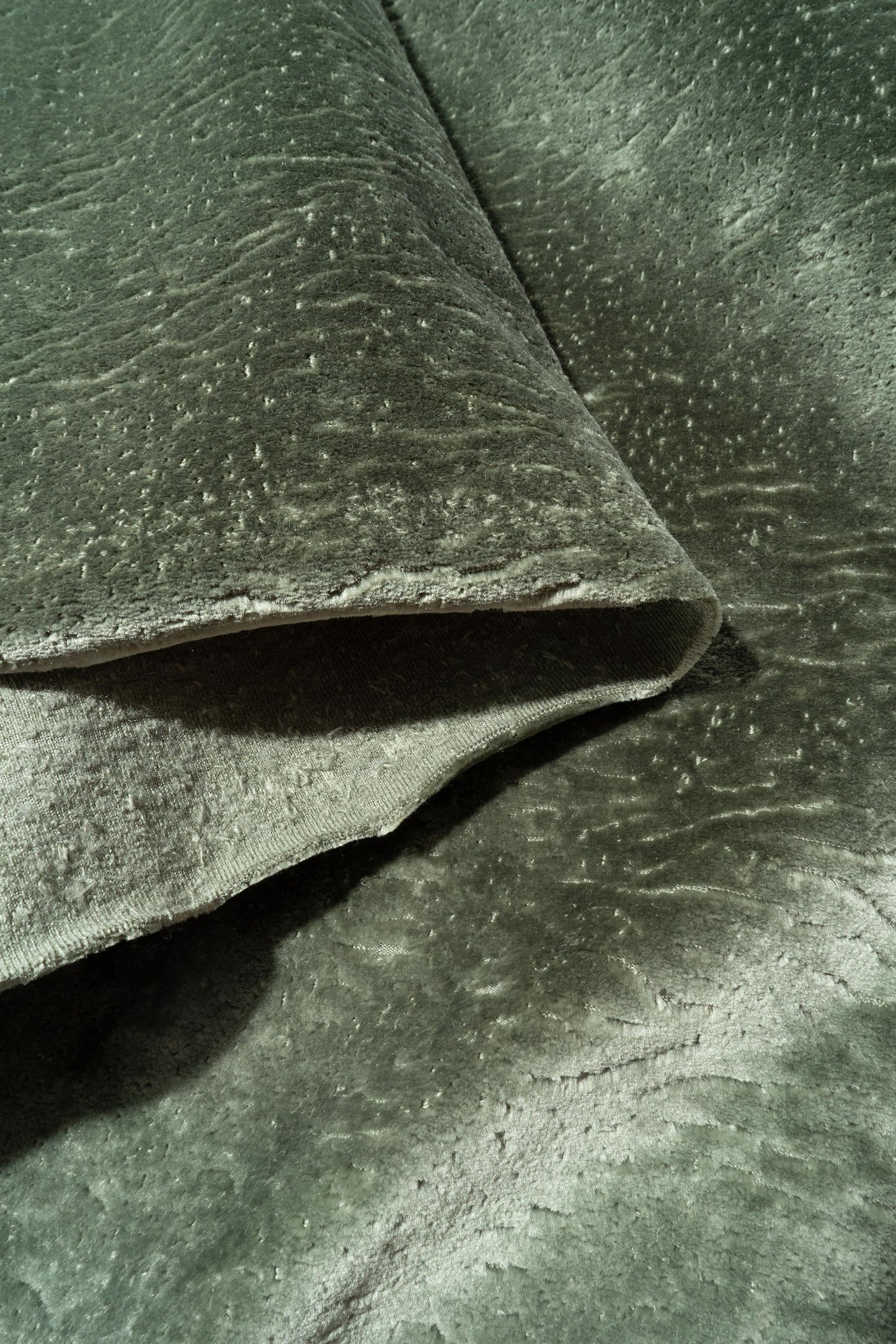 The All Over You Velvet Fabric in Celadon || Folded