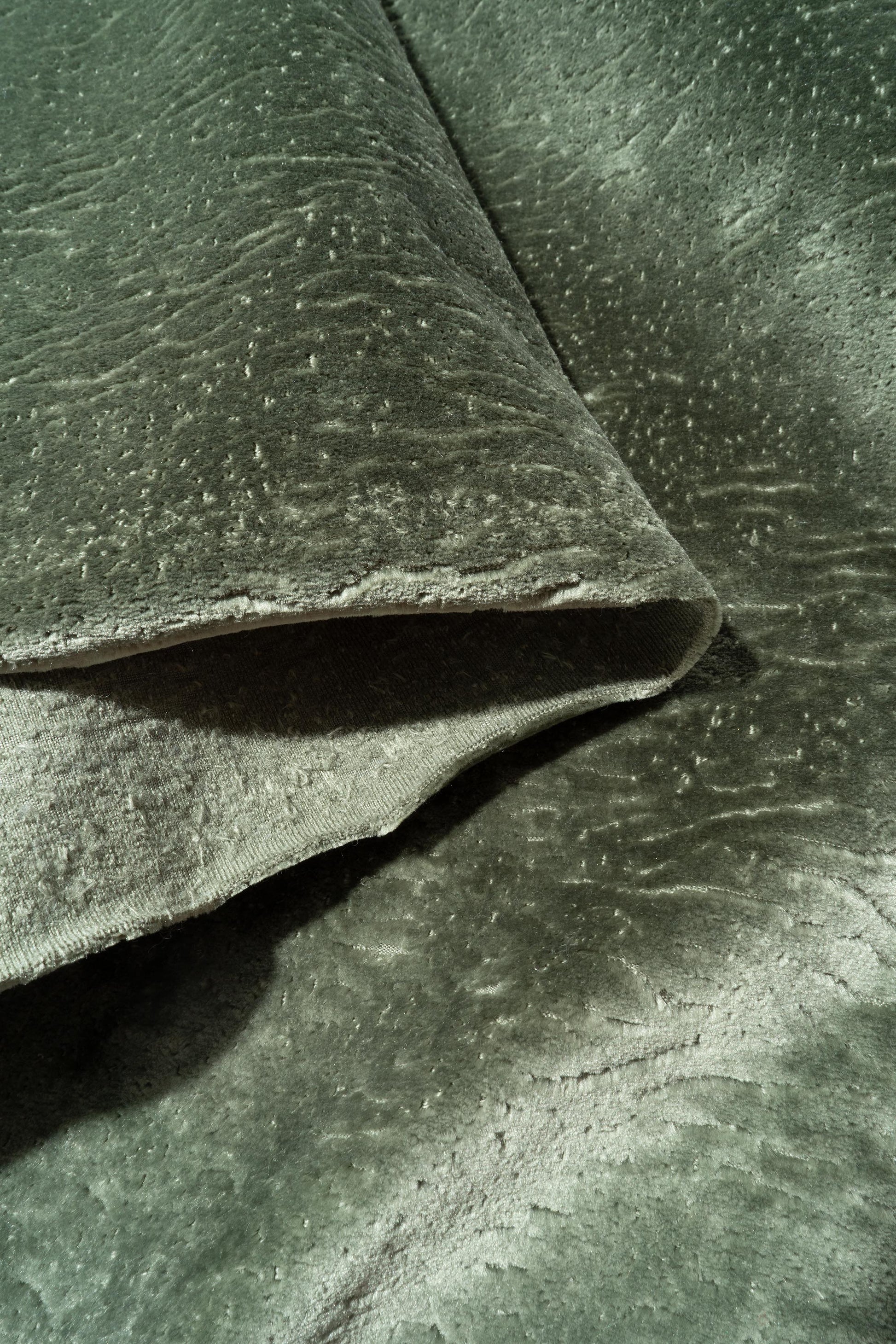 The All Over You Velvet Fabric in Celadon || Folded