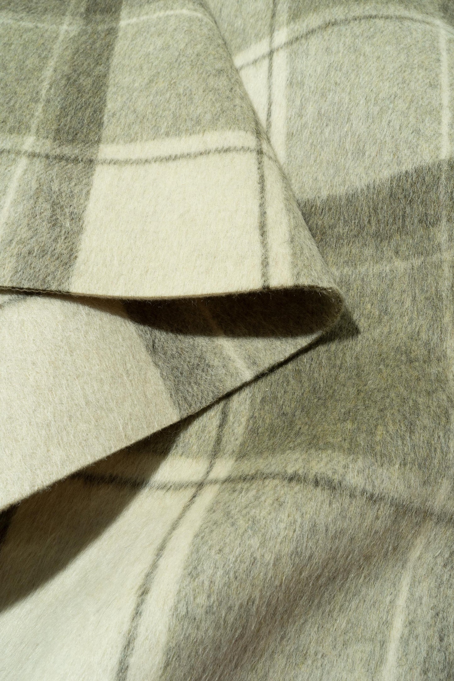 The Arapaho Plaid Fabric in Vanilla Sage || Folded