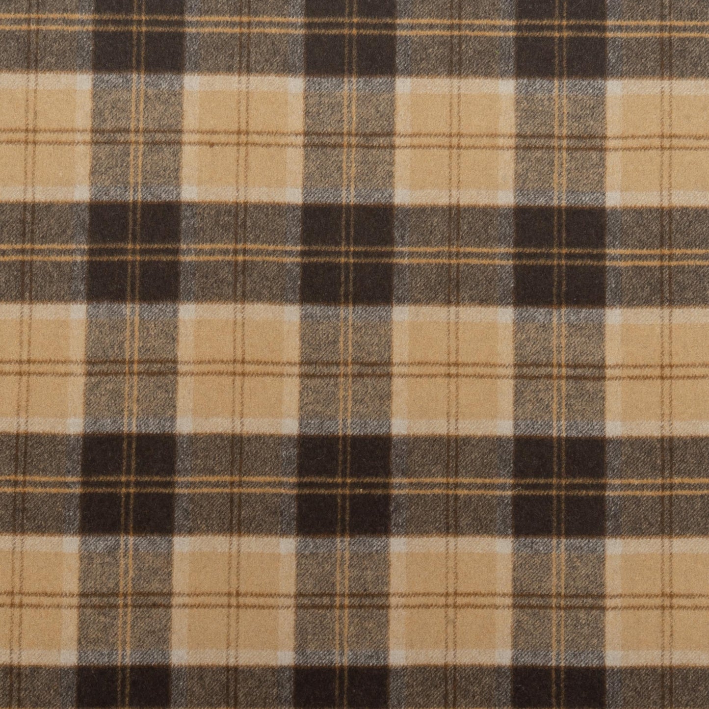 The Auggie Plaid Fabric in Doberman || Close Up