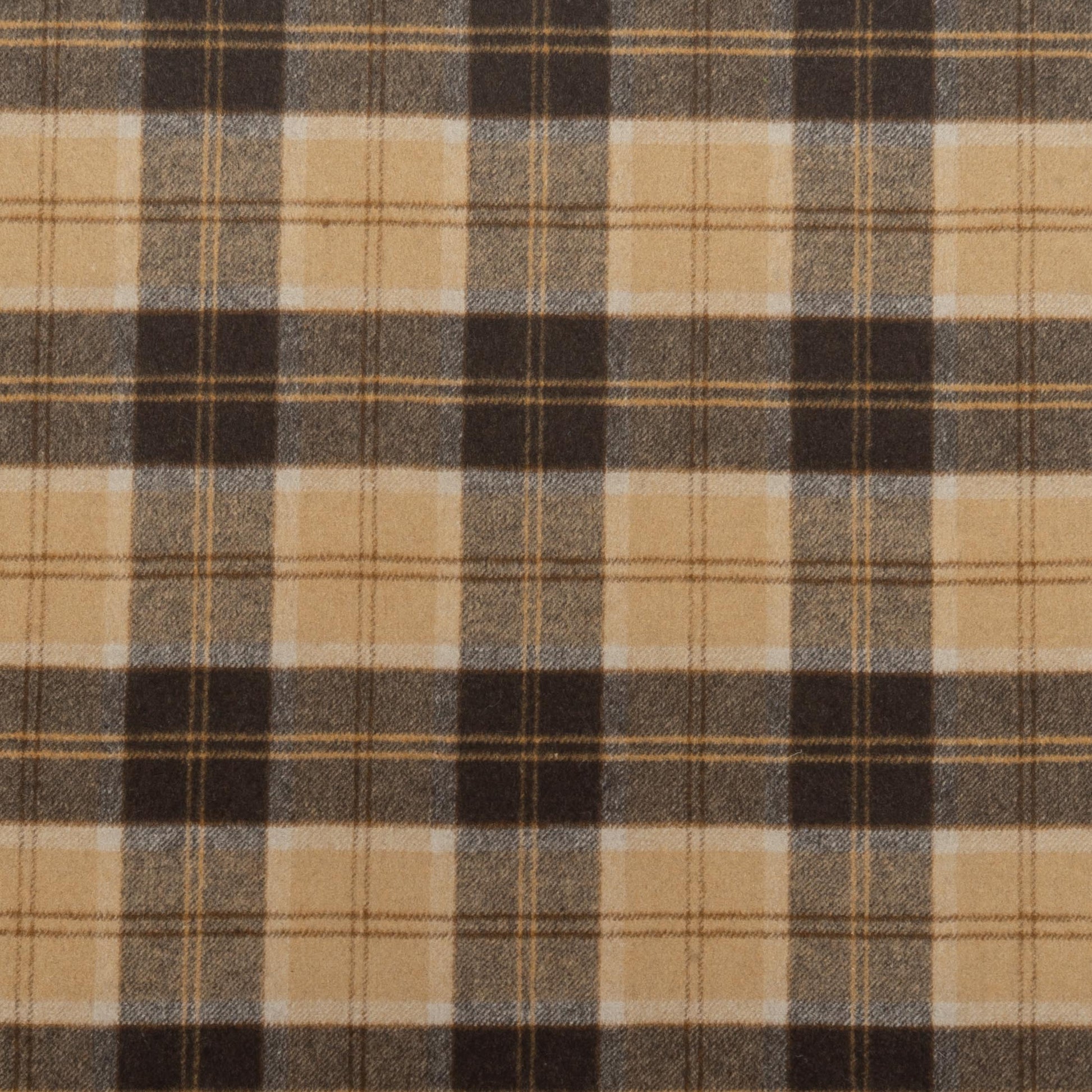 The Auggie Plaid Fabric in Doberman || Close Up