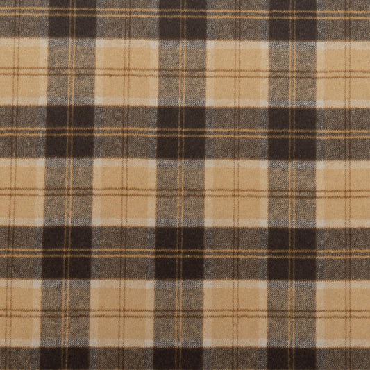 The Auggie Plaid Fabric in Doberman || Close Up