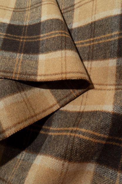 The Auggie Plaid Fabric in Doberman || Folded