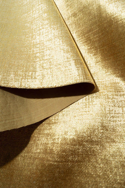 The Awe Velvet Fabric in Glitter Gold || Folded