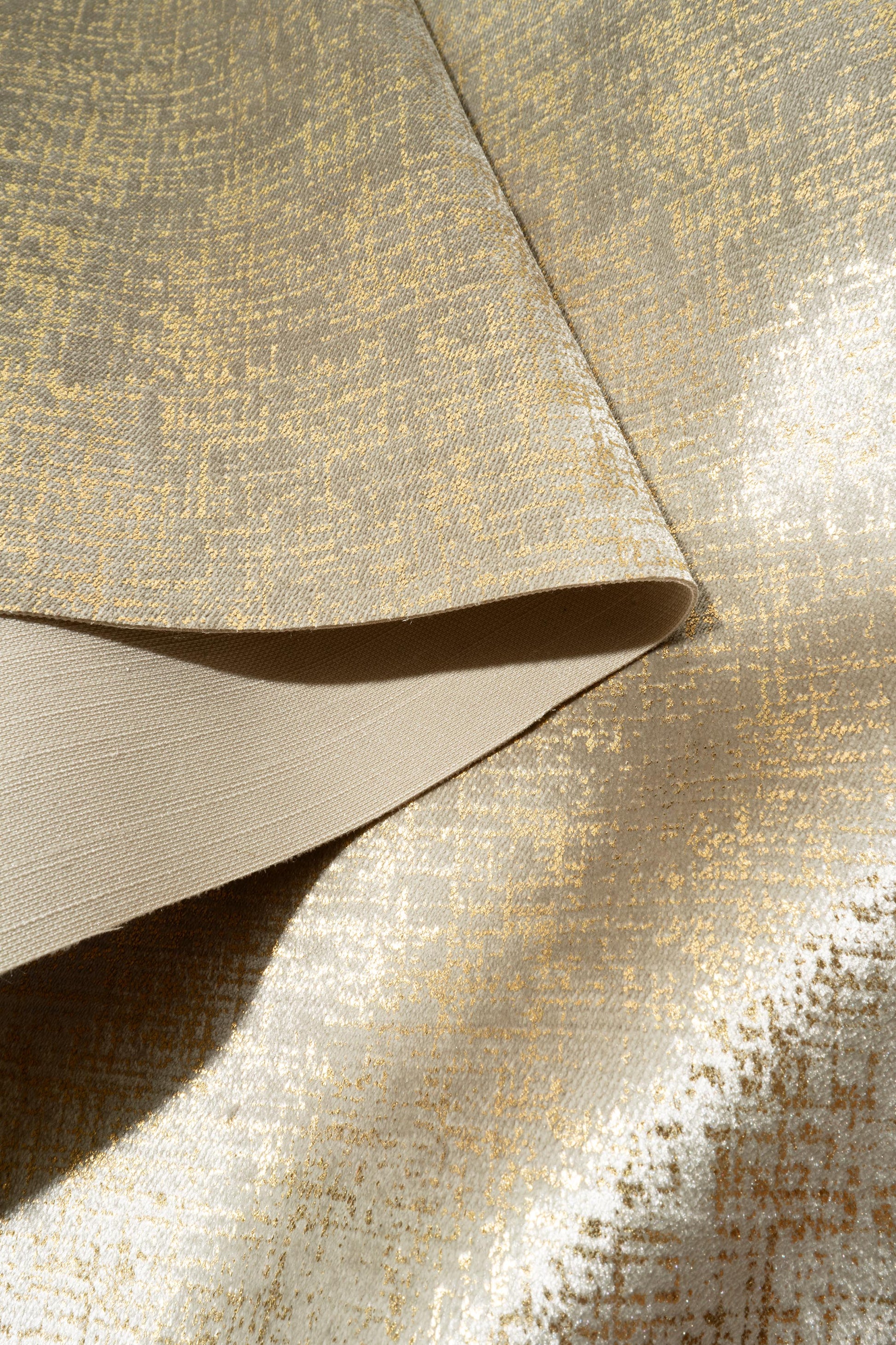 The Awe Velvet Fabric in Golden Taupe || Folded