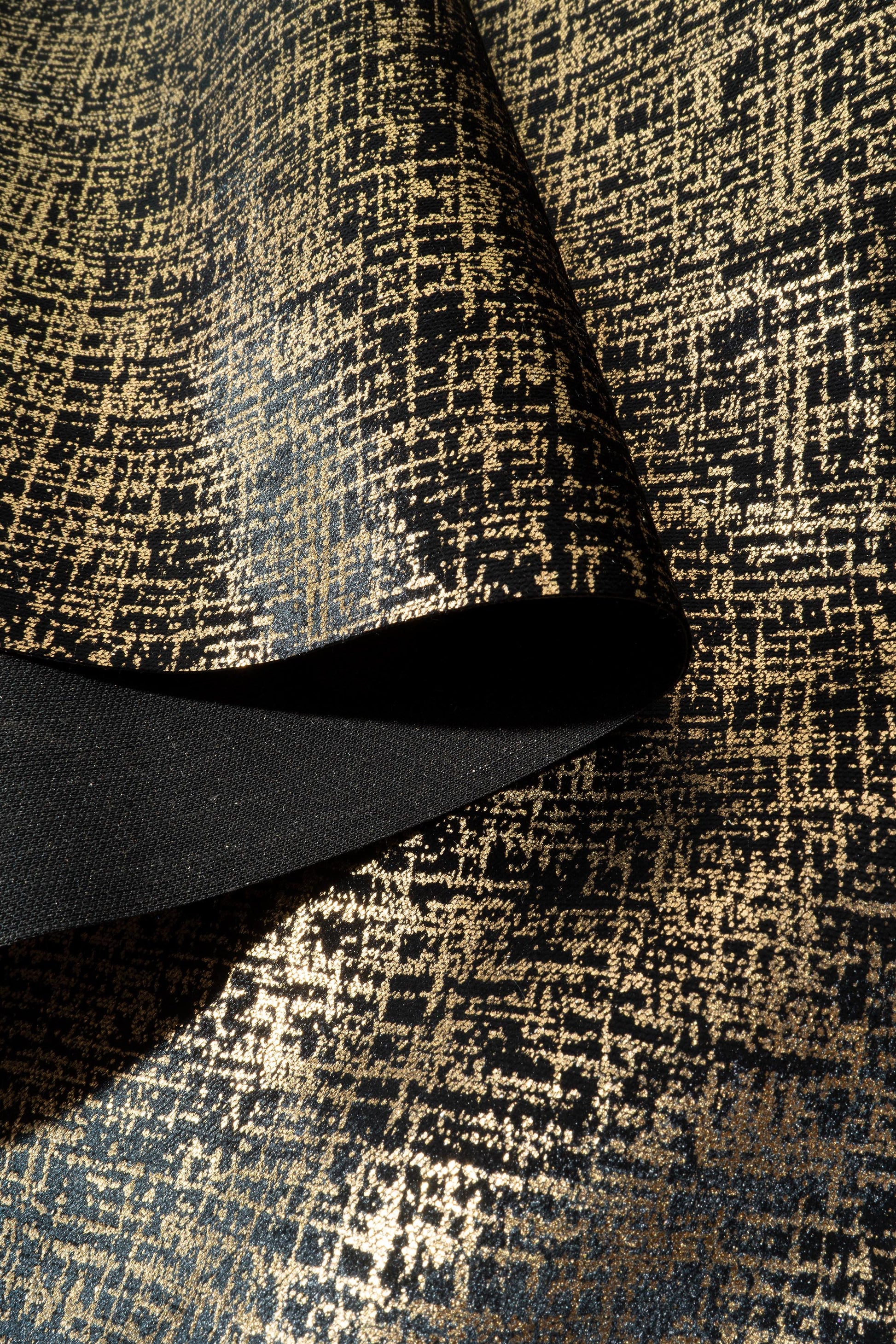 The Awe Velvet Fabric in Jet || Folded