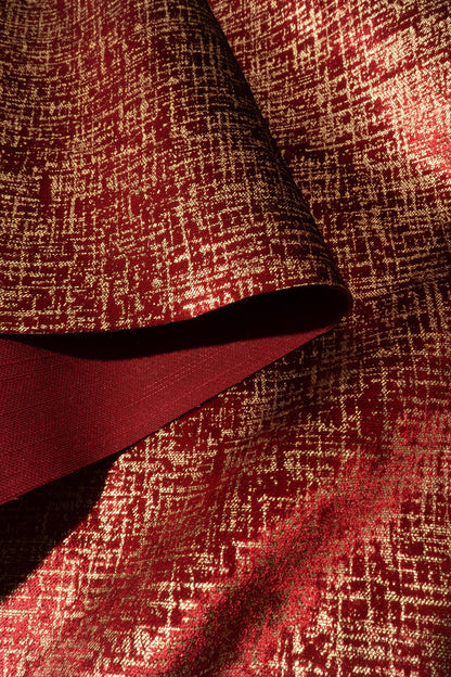 The Awe Velvet Fabric in Ruby || Folded