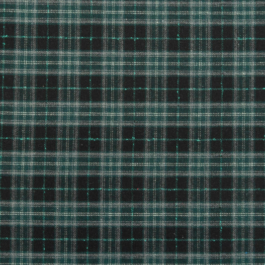 The Barker Plaid Fabric in Navy Green || Close Up