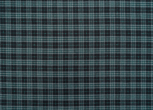 The Barker Plaid Fabric in Navy Green || Yardage