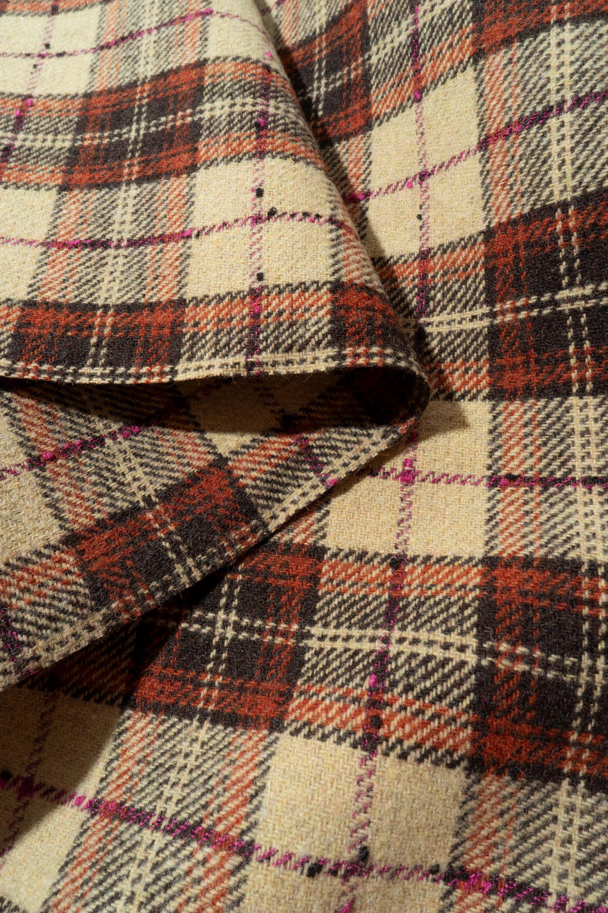 The Barker Plaid Fabric in Old Fashioned || Folded