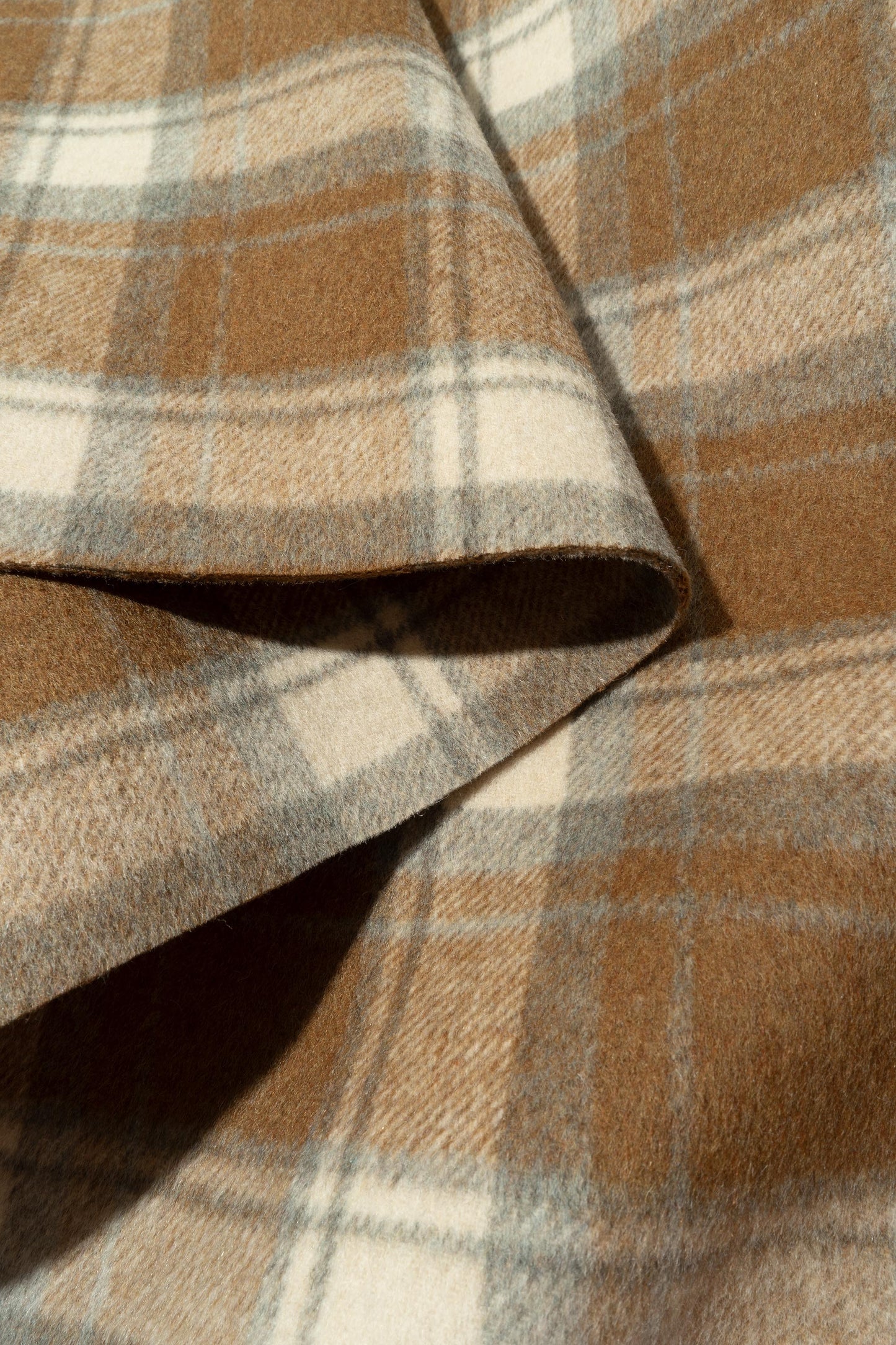 The Beech Plaid Fabric in Nutmeg || Folded