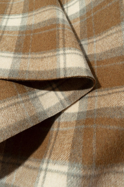The Beech Plaid Fabric in Nutmeg || Folded