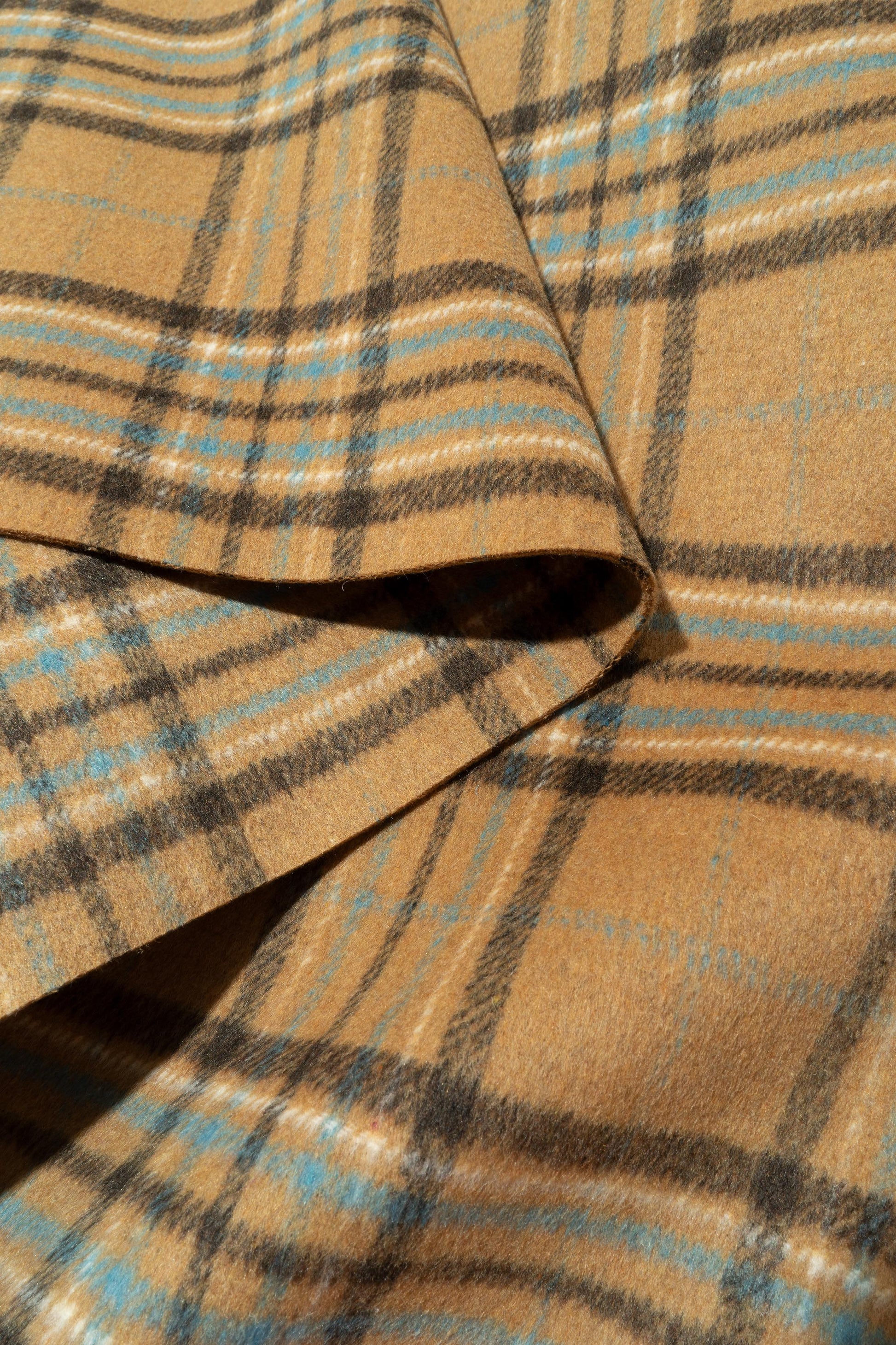 The Ben Plaid Fabric in Tannerly || Folded