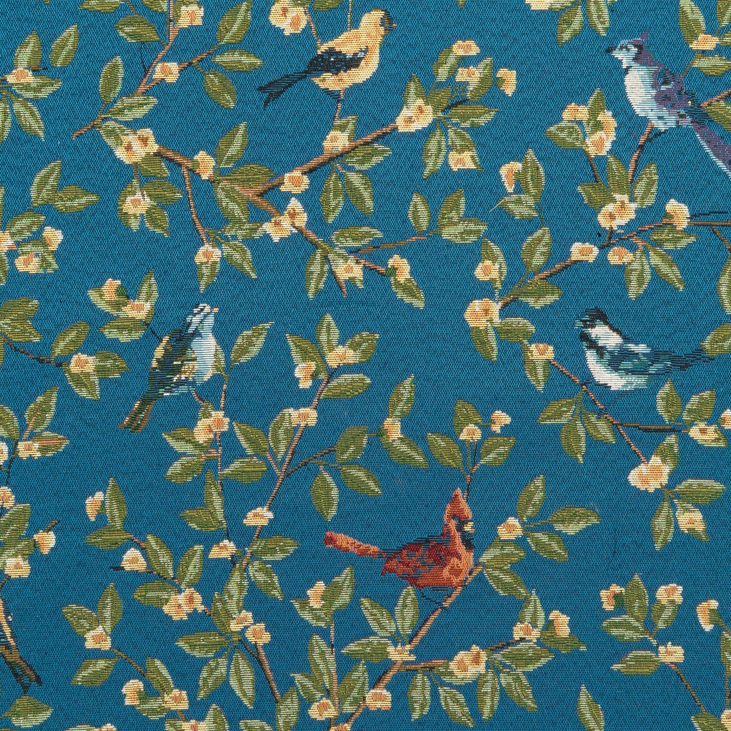 The Birds Galore Fabric in Blue Sky || Close Up