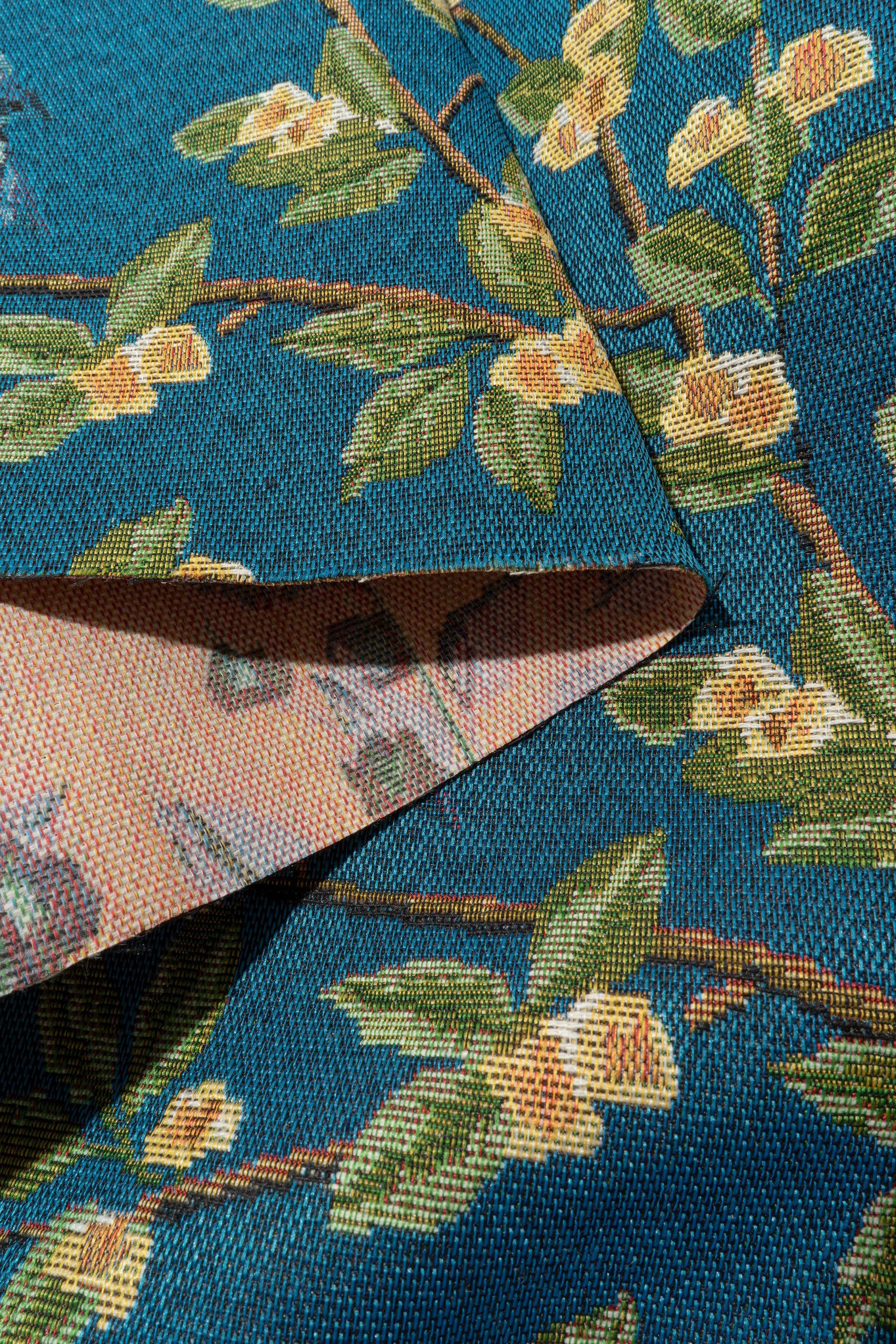 The Birds Galore Fabric in Blue Sky || Folded