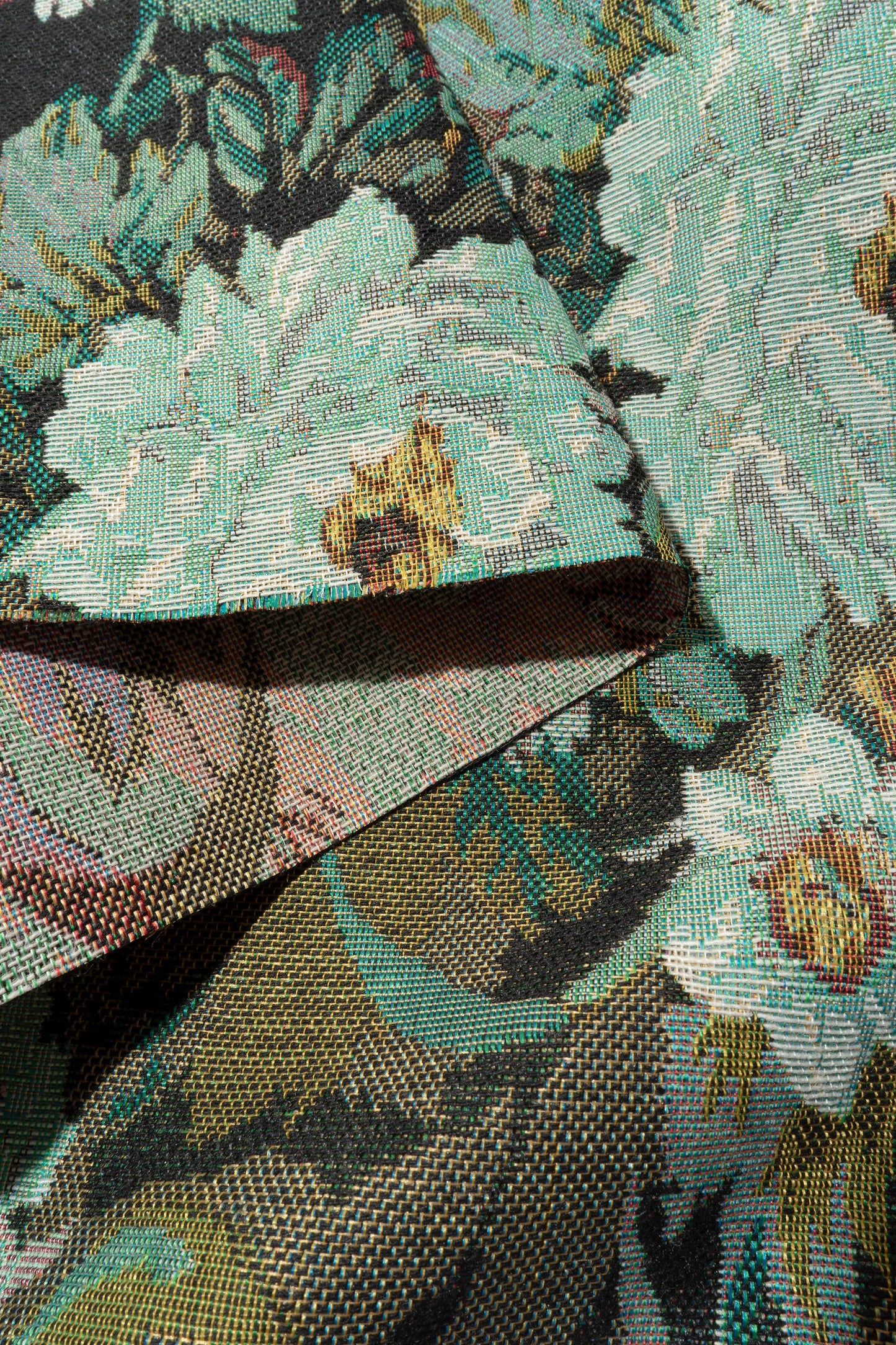 The Blue Rosie Fabric in Aqua Gold || Folded