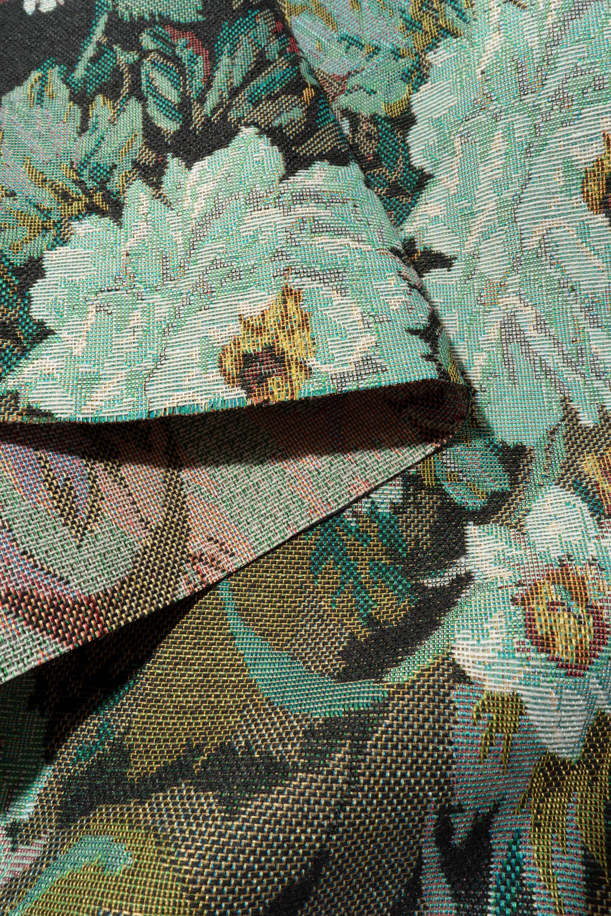 The Blue Rosie Fabric in Aqua Gold || Folded
