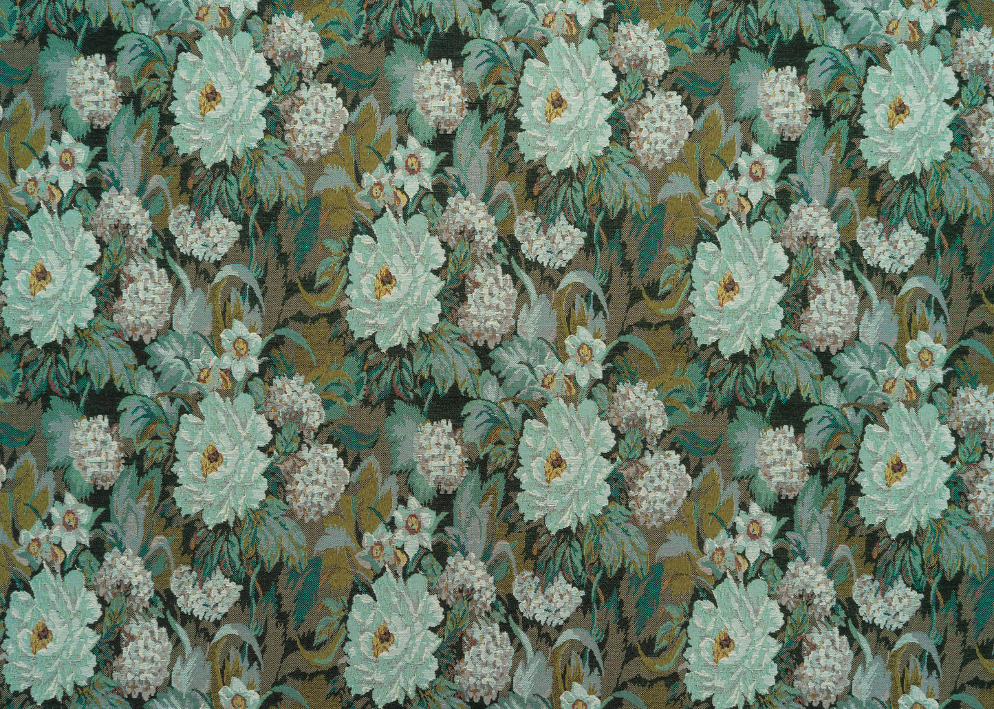The Blue Rosie Fabric in Aqua Gold || Yardage