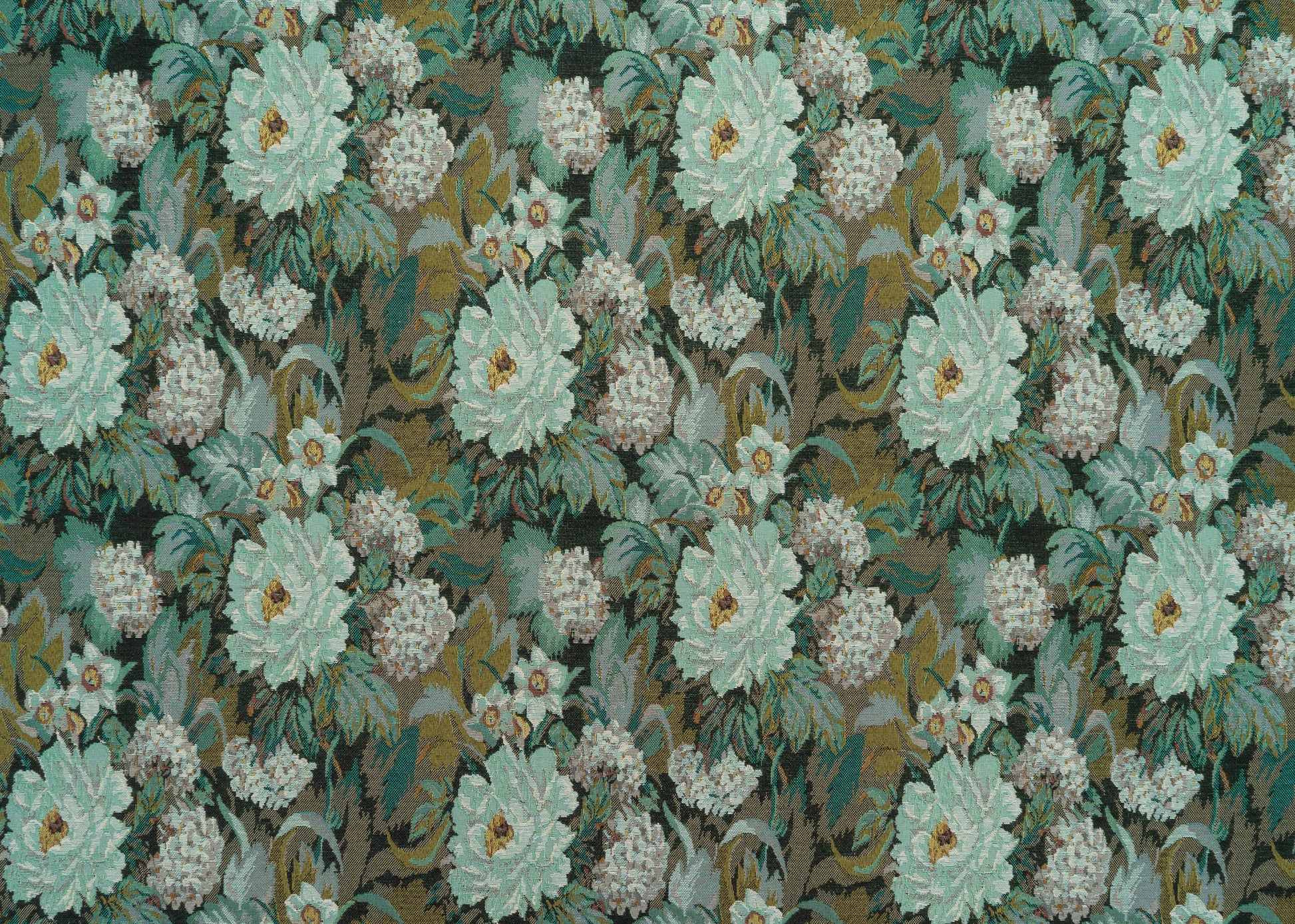 The Blue Rosie Fabric in Aqua Gold || Yardage
