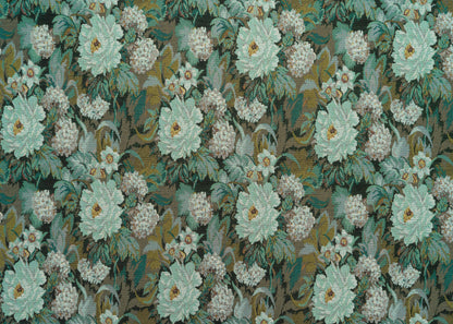 The Blue Rosie Fabric in Aqua Gold || Yardage