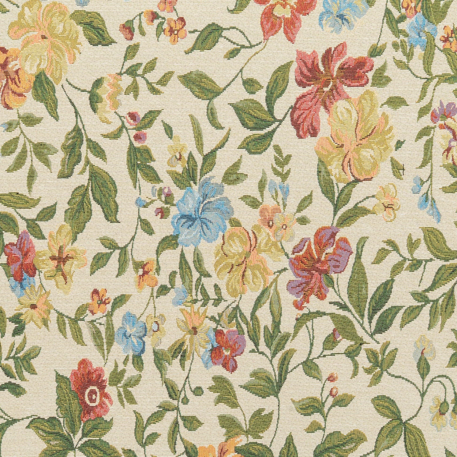 The Candace Flora Fabric in Alder Leaf || Close Up