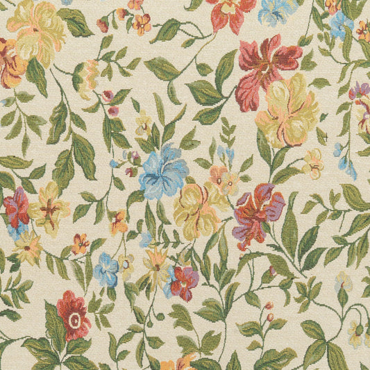 The Candace Flora Fabric in Alder Leaf || Close Up