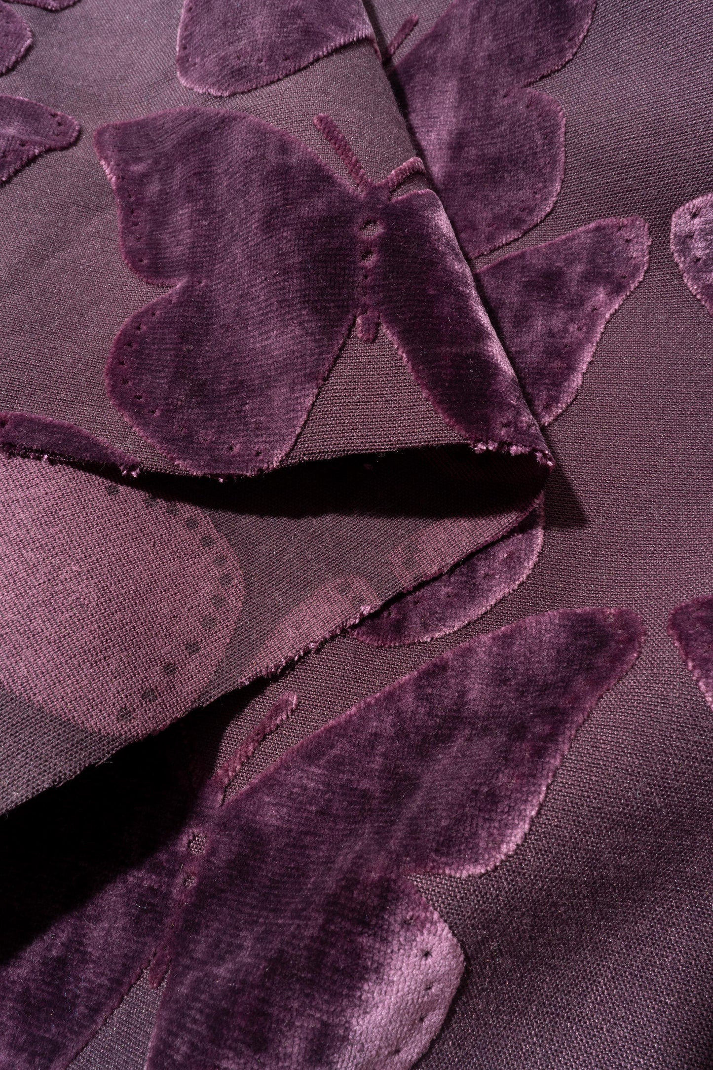The Coleous Fabric in Aubergine || Folded
