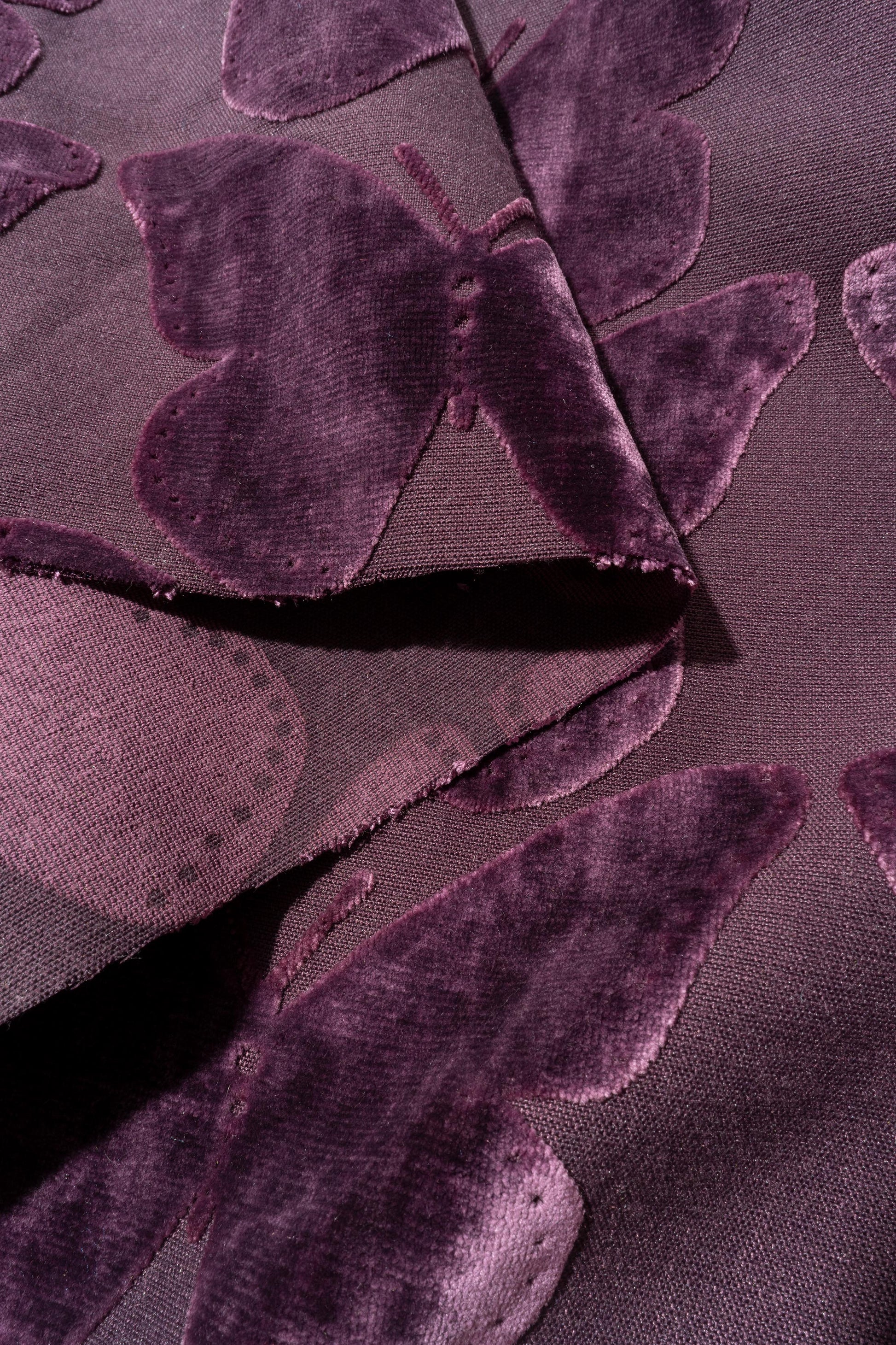The Coleous Fabric in Aubergine || Folded