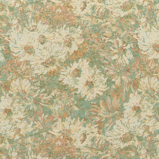 The Fisher Flora Fabric in Minted || Close Up