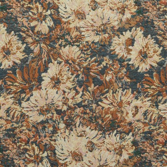 The Fisher Flora Fabric in Rustic Night || Close Up