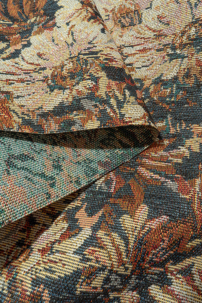 The Fisher Flora Fabric in Rustic Night || Folded