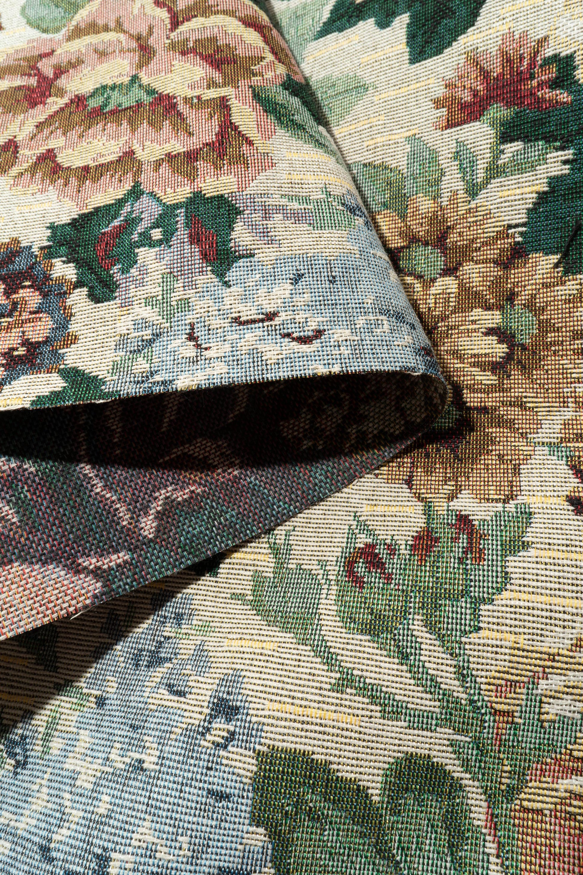 The Flossie Tapestry Fabric in Buttercup || Folded