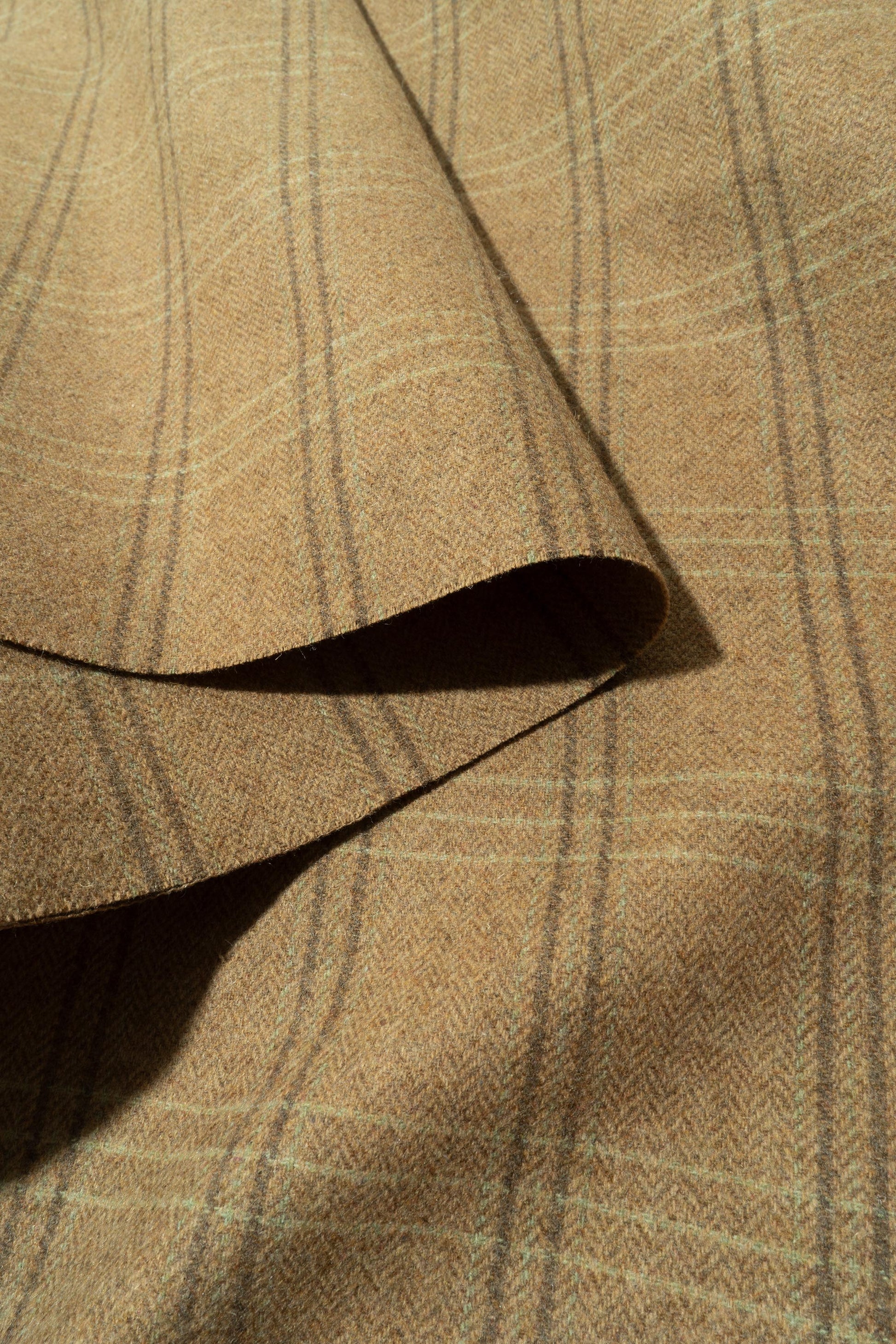 The Glenwood Plaid Fabric in Suntan || Folded