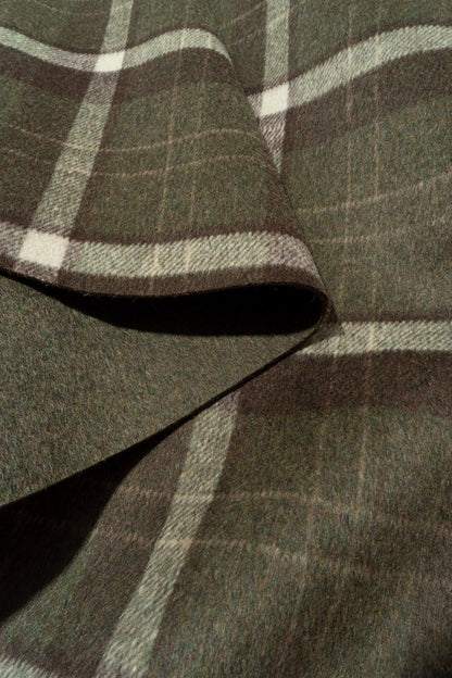 The Hawthorne Plaid Fabric in Forestry || Folded