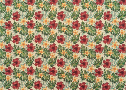 The Hibiscus Tapestry Fabric in Chili Pepper || Yardage