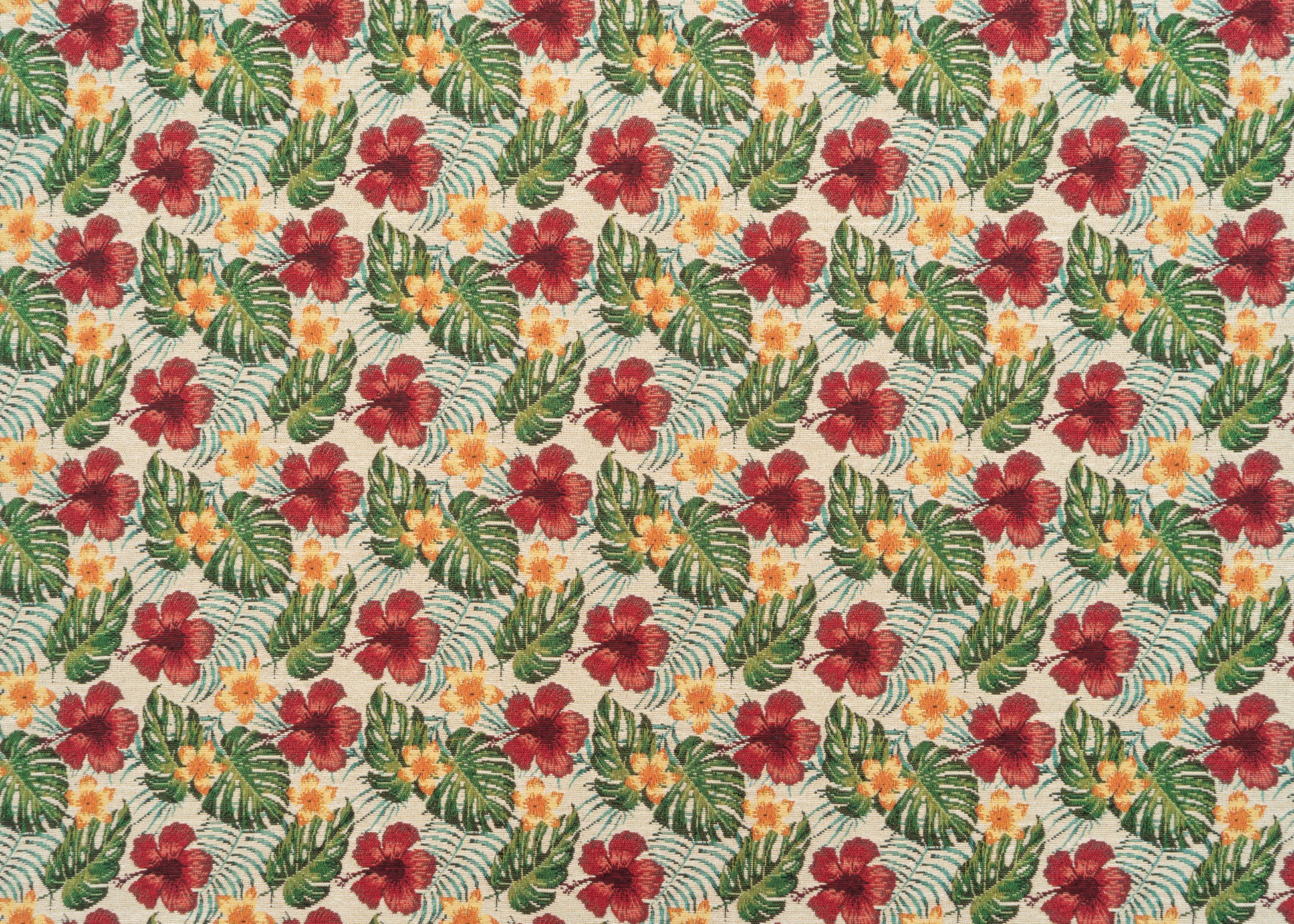 The Hibiscus Tapestry Fabric in Chili Pepper || Yardage