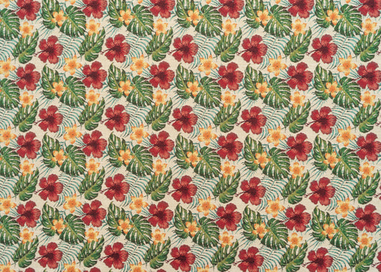 The Hibiscus Tapestry Fabric in Chili Pepper || Yardage