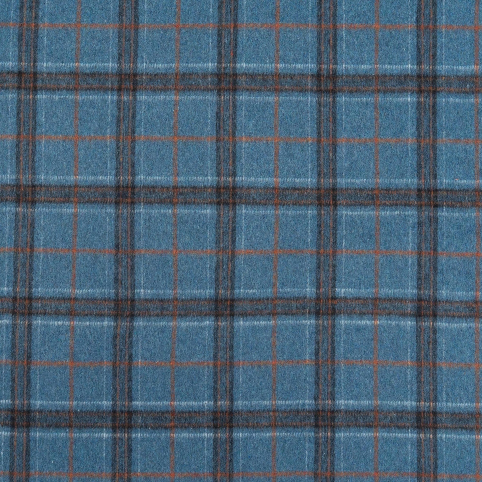 The James Plaid Fabric in Tang Indigo || Close Up
