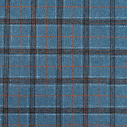 The James Plaid Fabric in Tang Indigo || Close Up