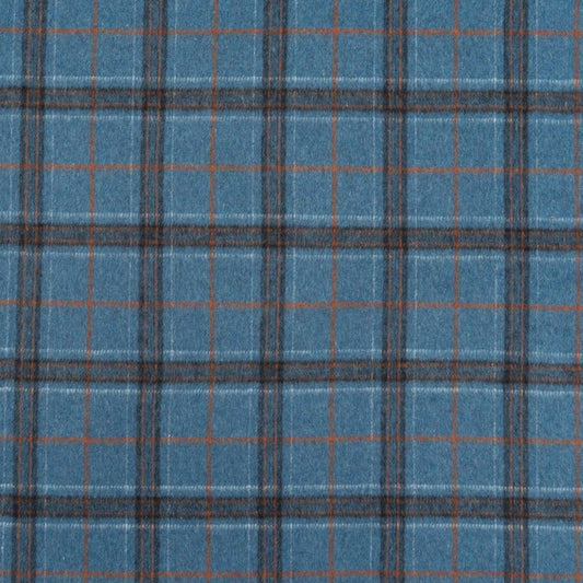 The James Plaid Fabric in Tang Indigo || Close Up