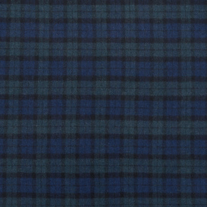The Kennedy Plaid Fabric in Peacoat Navy || Close Up