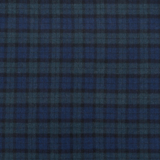 The Kennedy Plaid Fabric in Peacoat Navy || Close Up