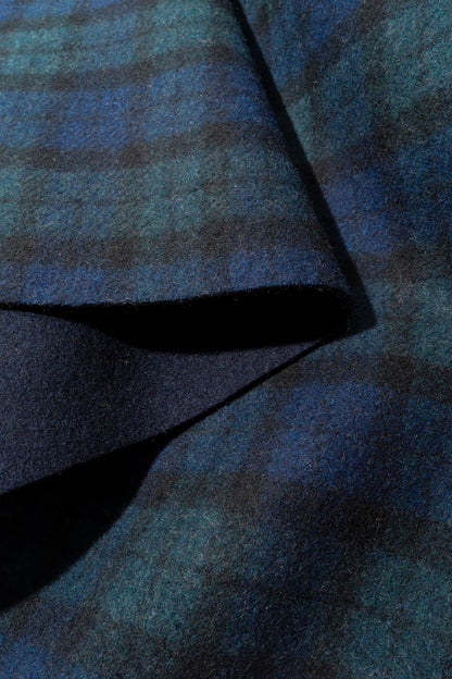 The Kennedy Plaid Fabric in Peacoat Navy || Folded