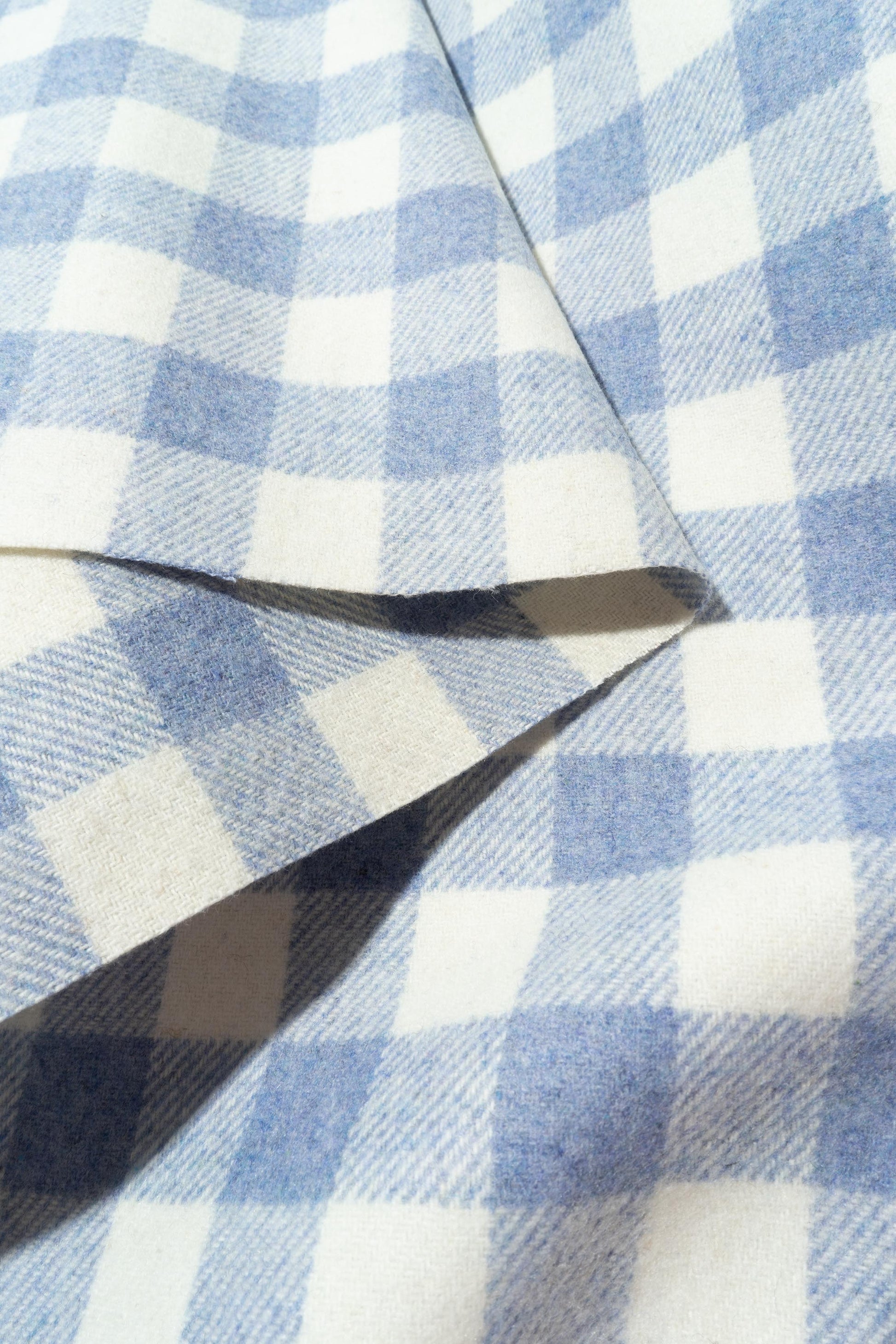 The Leyden Check Fabric in Blue Belle || Folded