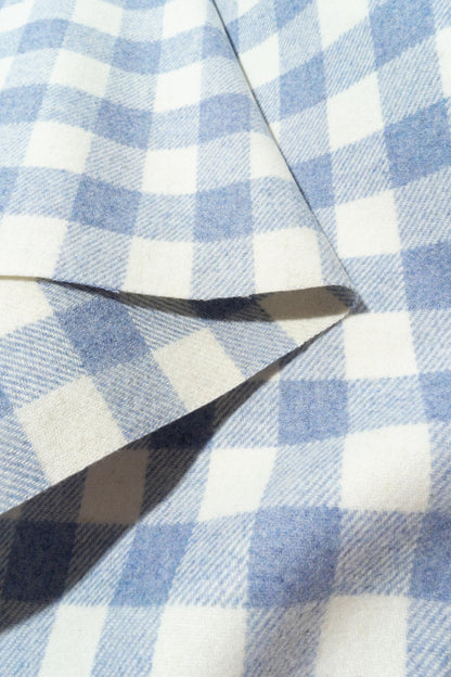 The Leyden Check Fabric in Blue Belle || Folded