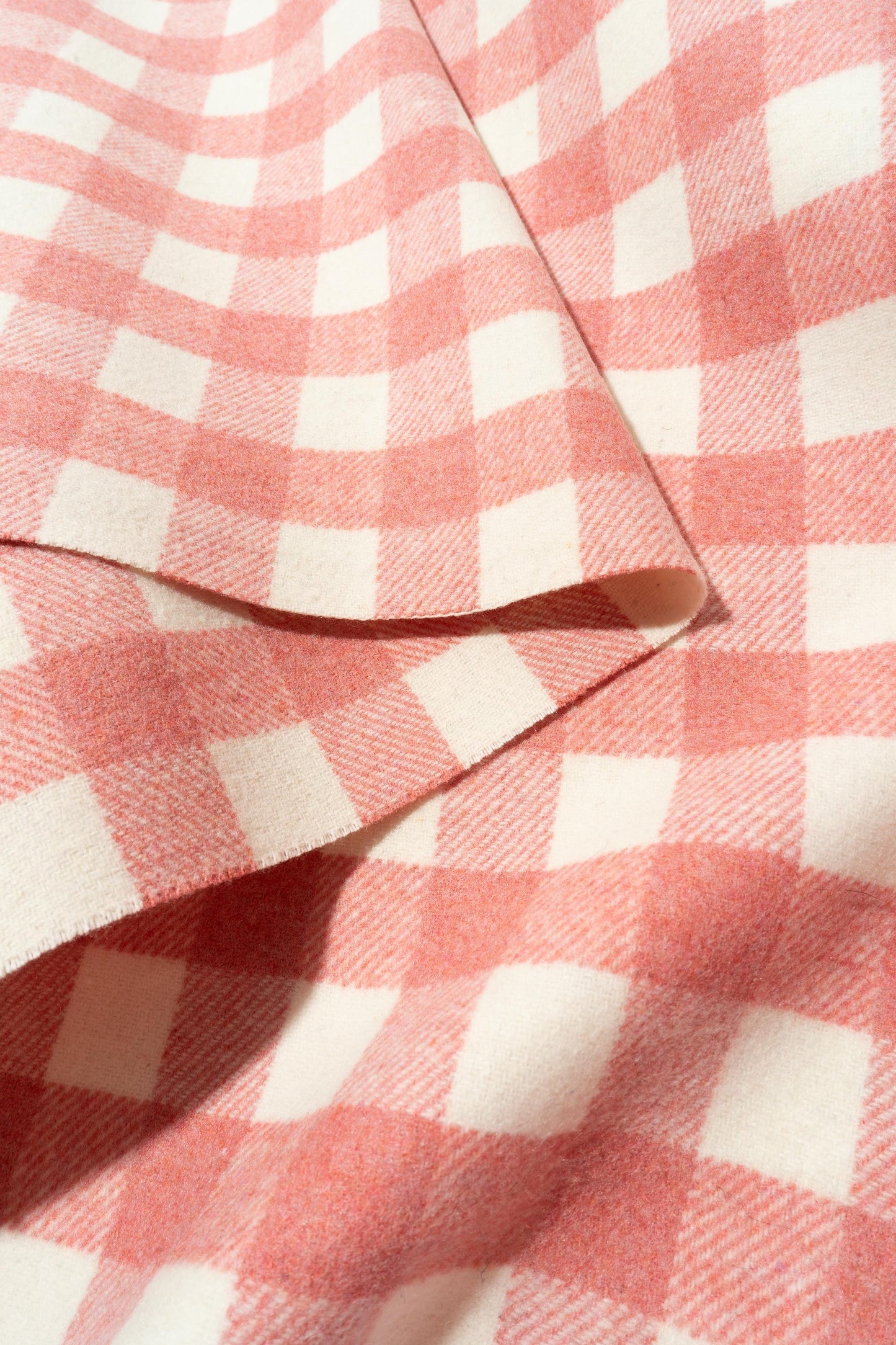 The Leyden Check Fabric in Rose || Folded