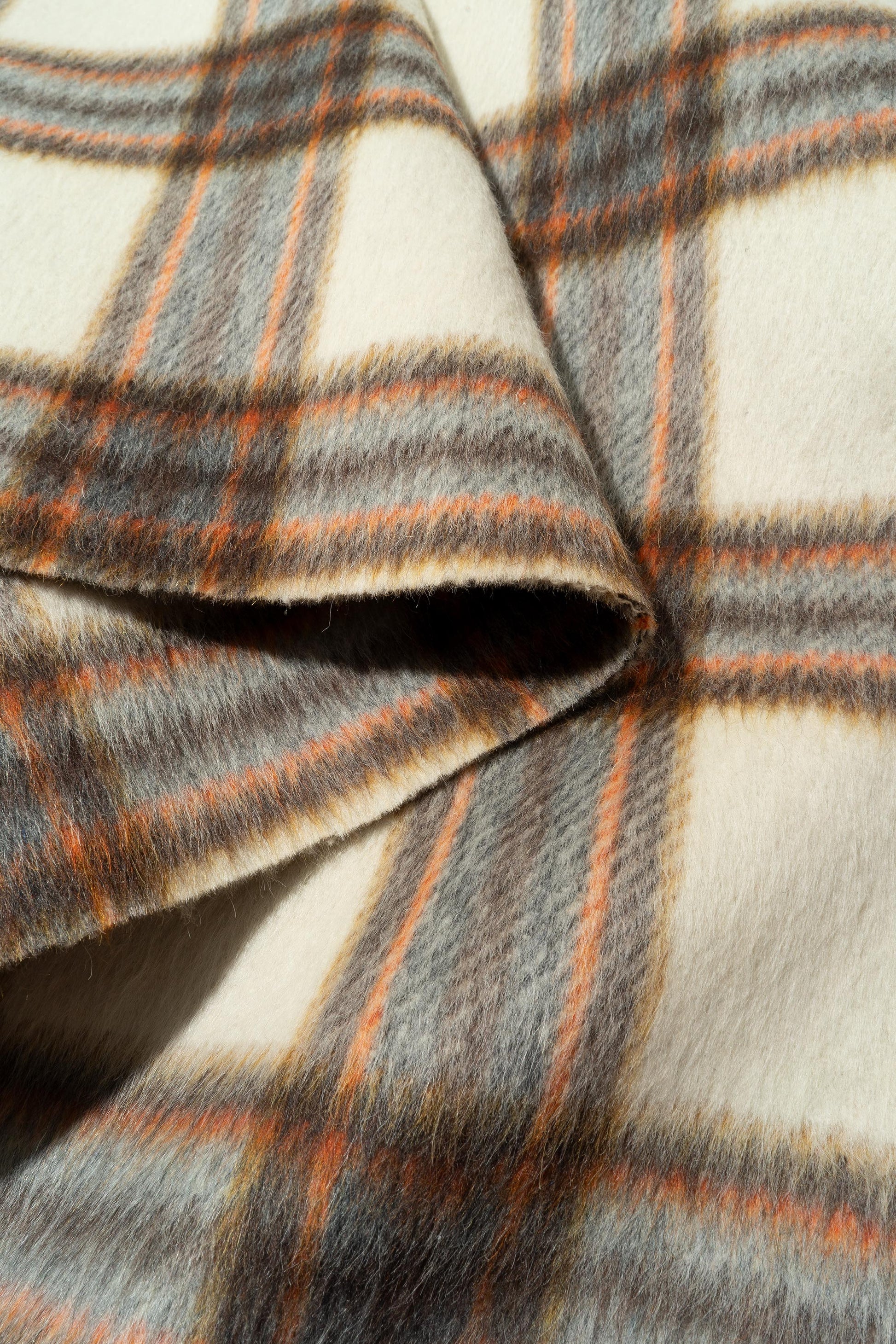 The Niwot Plaid Fabric in Lit Cigar || Folded